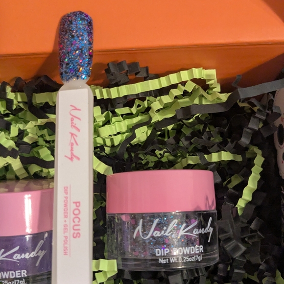Nail Kandy Halloween Nail Dip Powders Gift Set - Purple and Blue Glitter - New - Picture 2 of 10